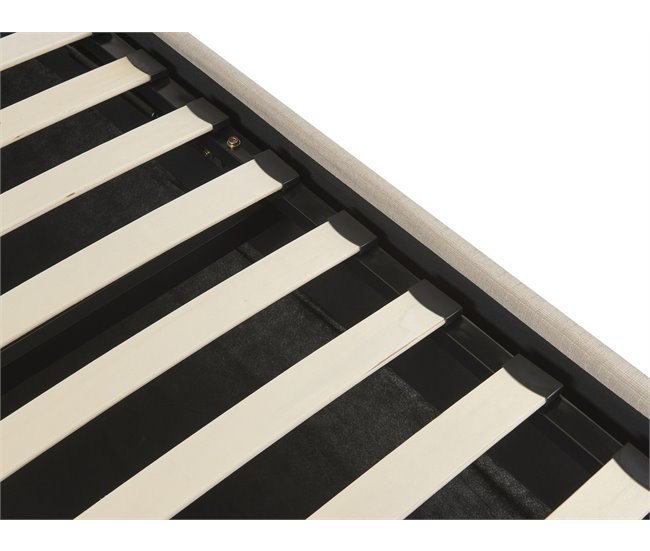 Beliani Cama con somier Poliéster DINAN 147x214 Beige