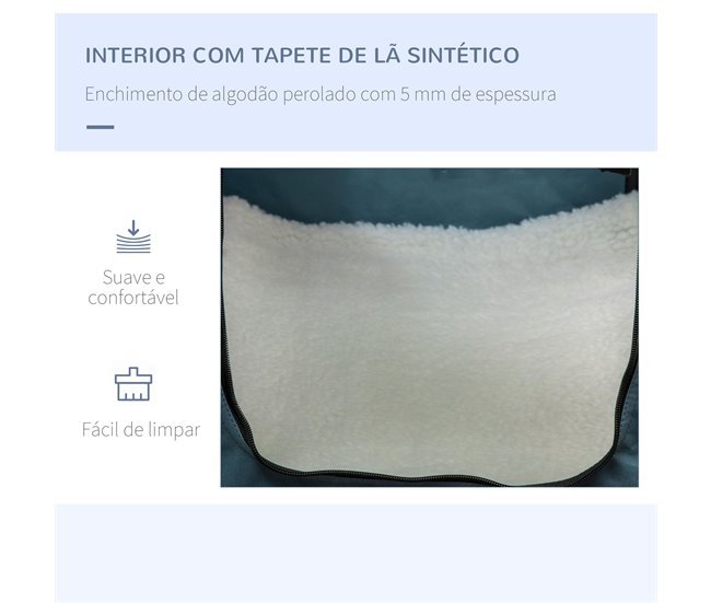 Transportín para Mascotas Acero, Tela Oxford, Malla PawHut Azul
