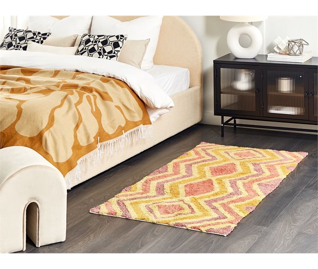 Beliani Alfombra de pelo corto CANAKKALE 80x150 Mostaza