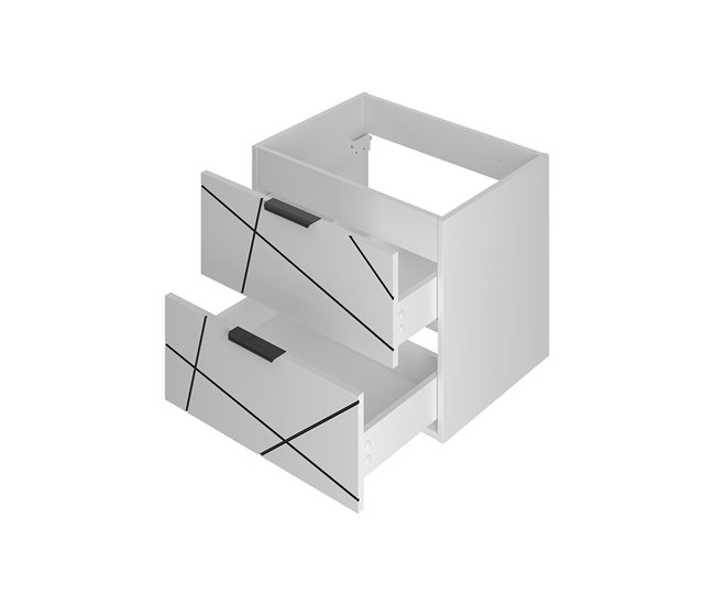 Mueble bajo lavabo 2 compartimientos encimera Teren 80 Blanco