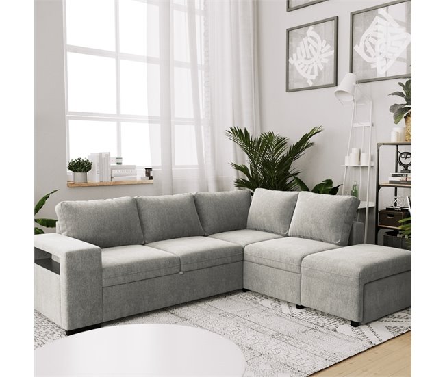 BUDWING Zurie Sofá Cama Gris Claro