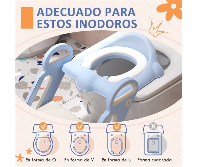 Adaptador para Niños PP, PVC ZONEKIZ, hogar - baño Azul