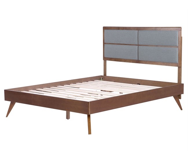 Beliani Cama con somier MDF POISSY 167x202 Gris