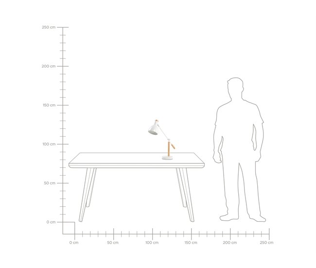 Beliani Lámpara de mesa PECKOS Blanco