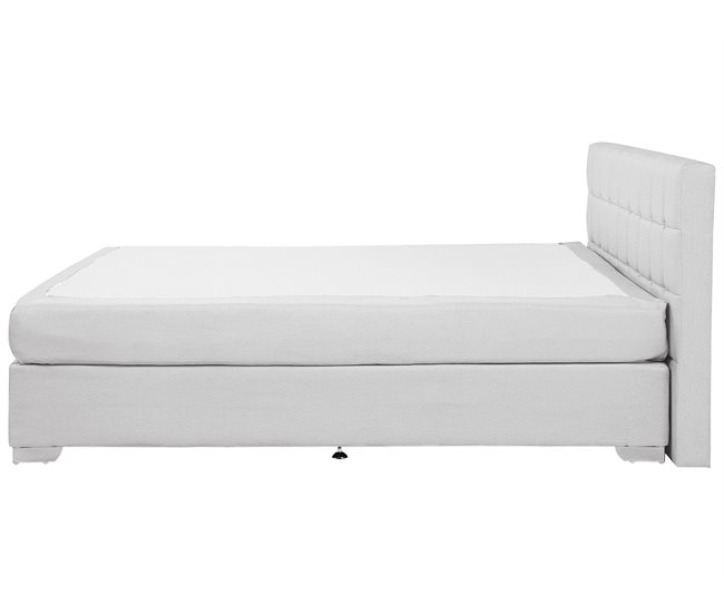Beliani Cama continental Poliéster ADMIRAL 190x210 Gris Claro