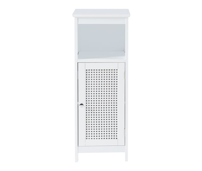Mueble de baño Karlsøy con 1 puerta MDF ratán Blanco