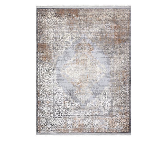 Alfombra LUCE 80 moderna Ornamento vintage Structural 154x220 Gris