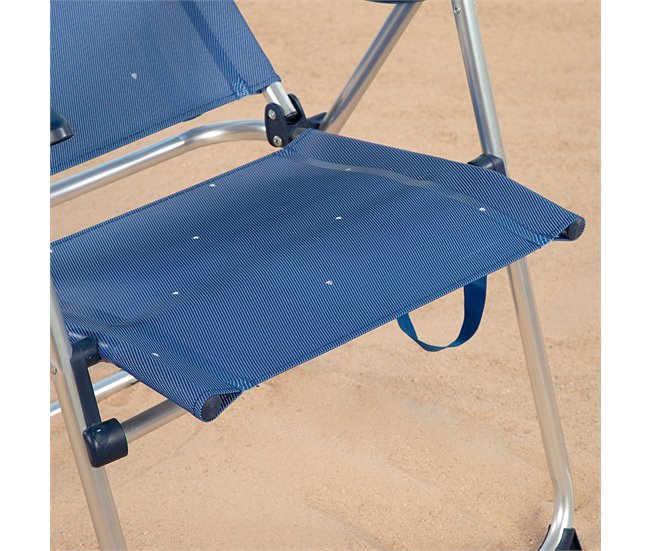 Aktive silla de playa plegable metálica 4 posiciones La Palma Azul