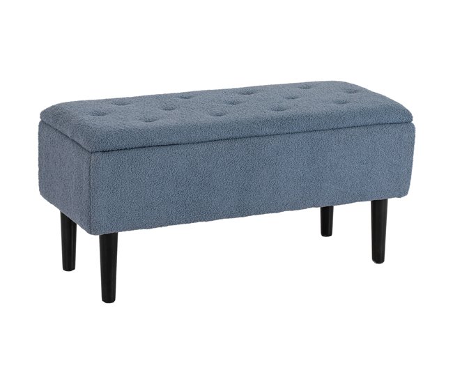Baúl de Almacenaje Poliéster, Espuma, Madera Goma HOMCOM 38x95 Gris
