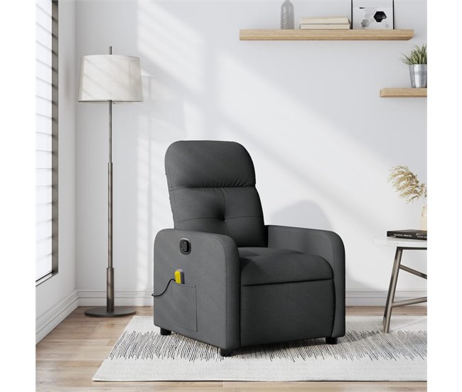 Sillón Reclinable De Masaje Gris Oscuro