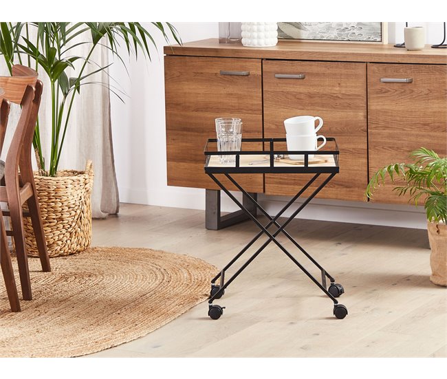 Beliani Carrito de cocina LEOTI Negro