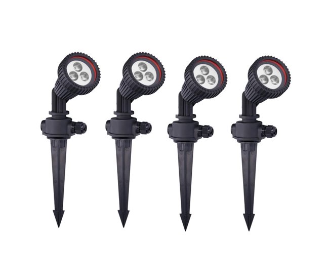 Forlight Tidian (4 uds) Foco Proyector Exterior para Jardín Negro