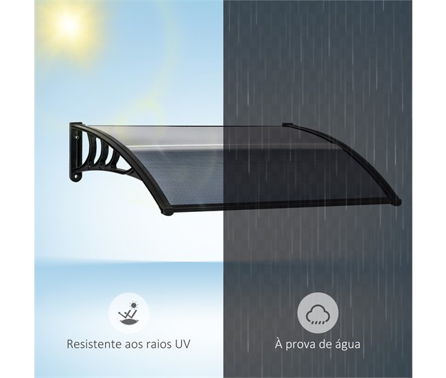 Marquesina Exterior Policarbonato Outsunny Negro