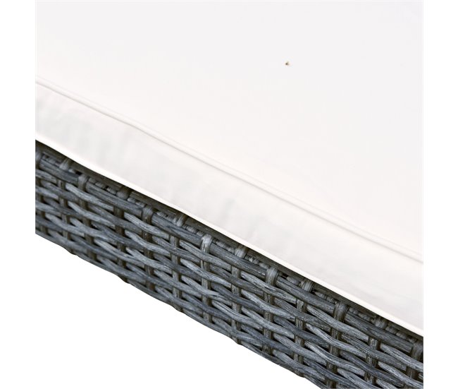 Muebles de Ratán Poliéster, Ratán PE, Vidrio, Metal Outsunny Gris