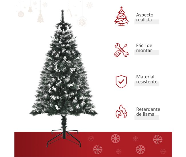 Árbol de Navidad Plástico, Acero HOMCOM, hogar - decoración Verde