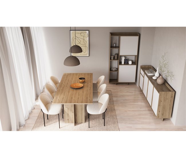 Mesa de Comedor extensible 160cm CLAP Roble