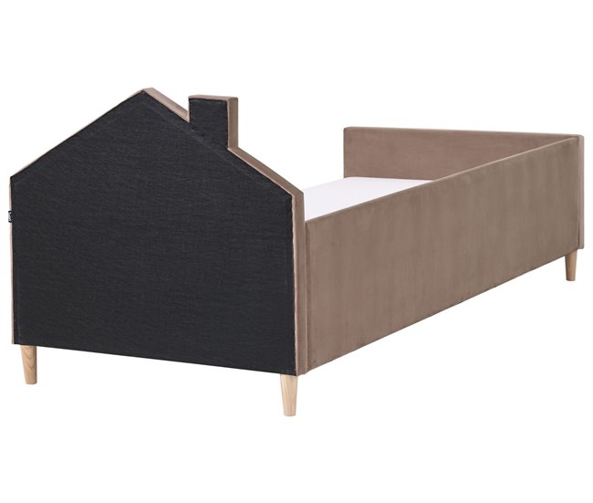 Beliani Cama infantil Terciopelo KERVAN Marron
