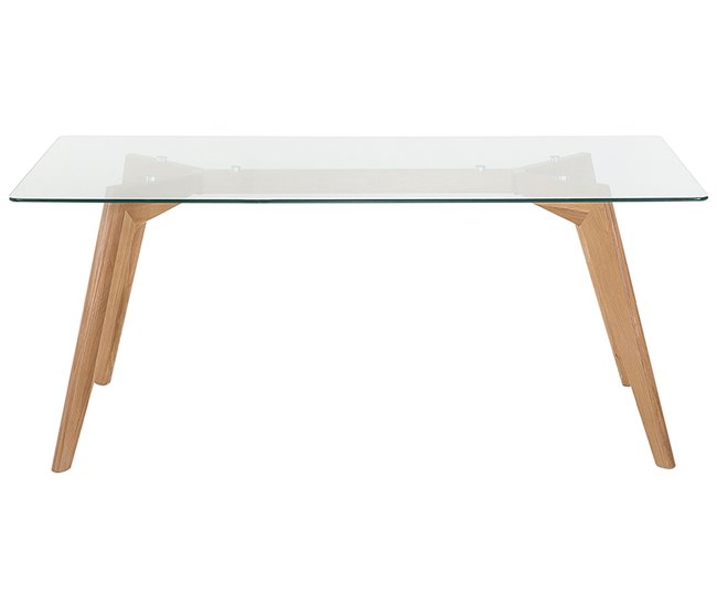 Beliani Mesa auxiliar HOUMA 90x180 Transparente