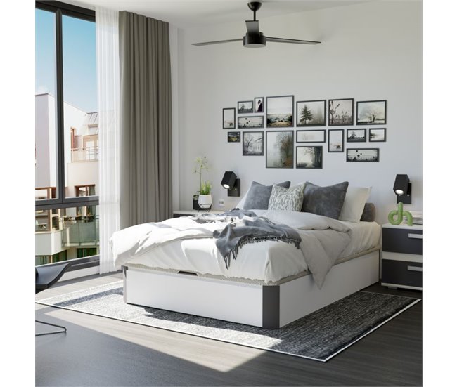 Canapé Luxury Premium 3D 135x190 Blanco/ Gris