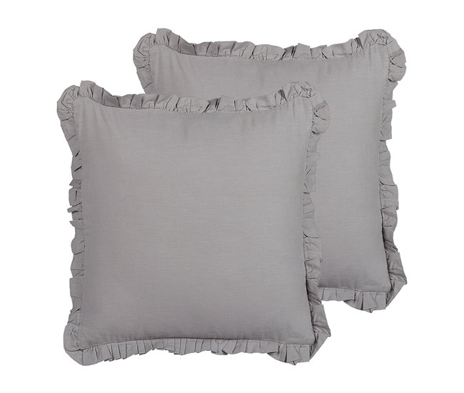 Beliani Cojín decorativo GLABRA Gris