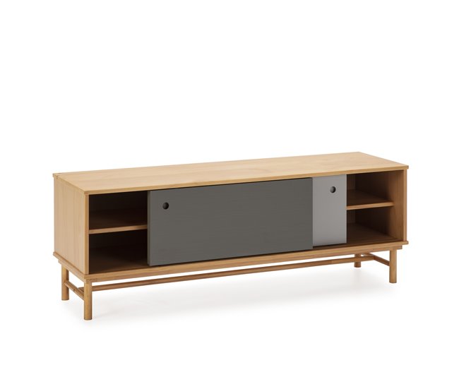 Mueble TV Magnus 2 Puertas correderas Color Gris Marron