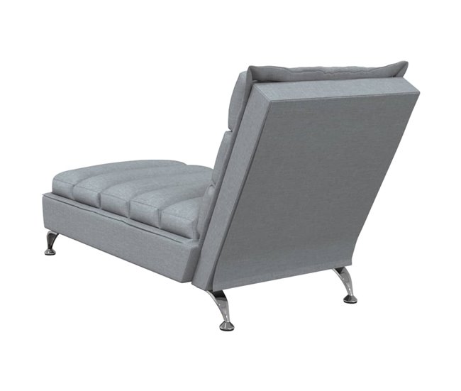 Chaise longue chaise longue para interior con cojines Gris