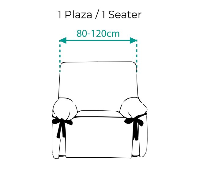 Protector Cubre Sofá Sillón Liso Royale Lazos 1 Plaza Gris Oscuro
