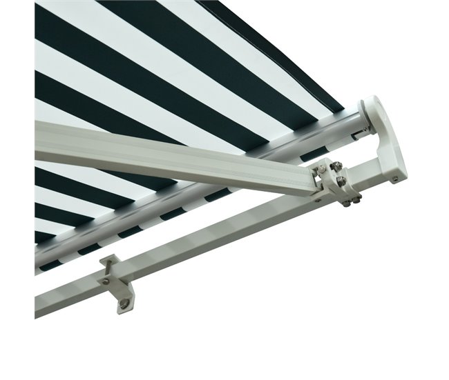 Toldo Manual Plegable Tela de poliéster, aluminio Outsunny 295x250 Verde