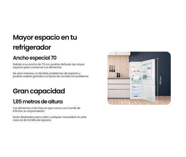 Frigorifco Combi Infiniton FGC-79WS, 442 l Blanco