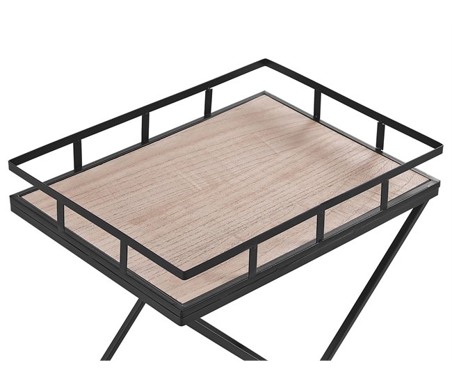 Beliani Carrito de cocina LEOTI Negro
