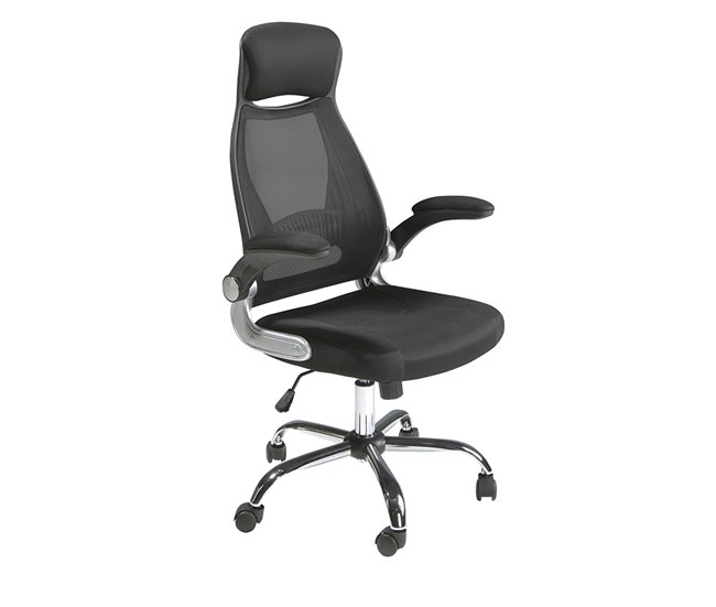 ANGEL CERDA Silla oficina giratoria tela negra Aluminio