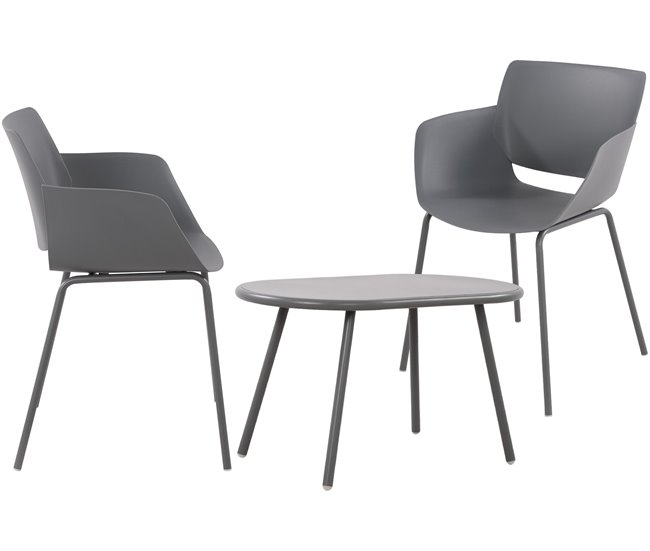 Grupo de asientos Velvena Gris Oscuro