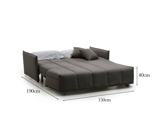 Sofá cama 2 plazas en tela Dabali Gris