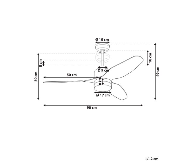 Beliani Lámpara de techo con ventilador ANDERSON Blanco/ Madera