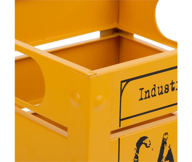 Cesto cuadrado de metal impreso Amarillo