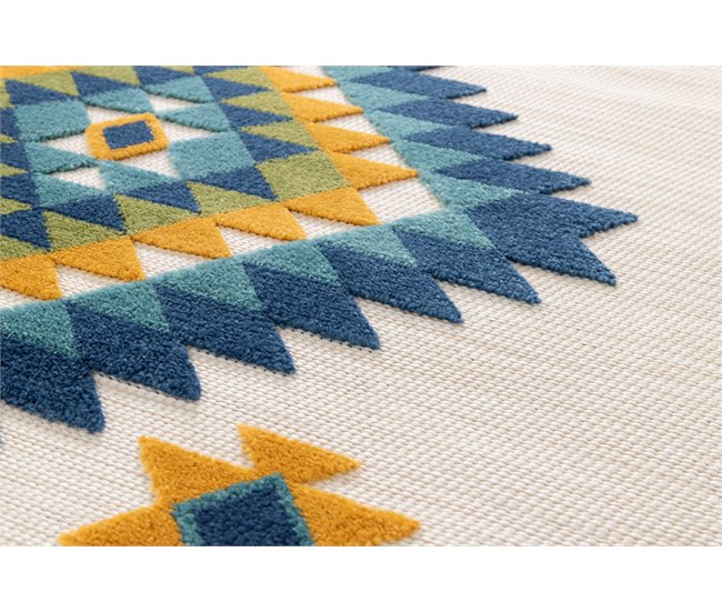 Alfombra geométrica con relieve de interior/exterior MILA - ATTICGO 80x150 Multicolor