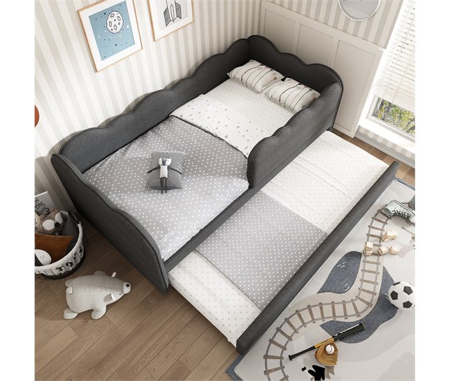 Cama nido de lino 99x197 Gris