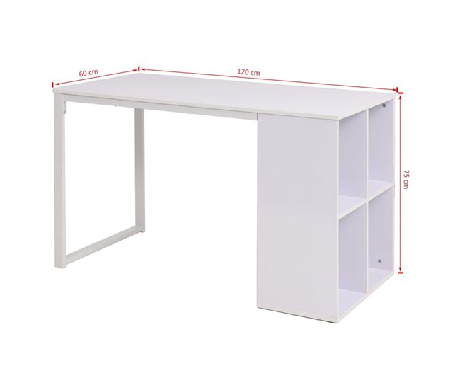 Escritorio Seihba  compartimentos laterales Blanco