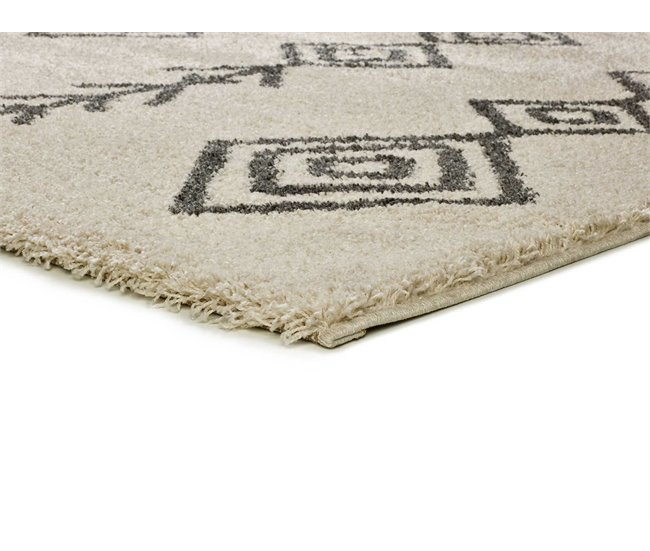 Alfombra de estilo étnico ATLAS - ATTICGO 133x190 Blanco