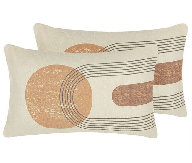 Beliani Cojín decorativo NASTURTIUM Beige