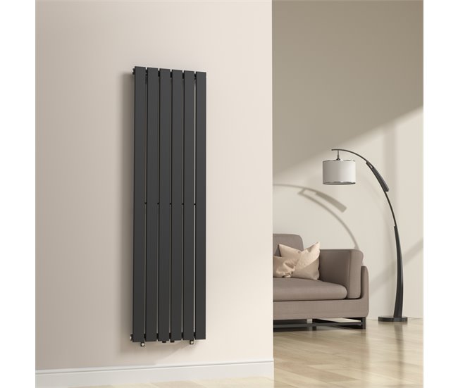 Radiador de panel Nore de Diseño monocapa plano acero Negro