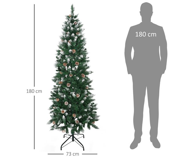 Árbol de Navidad Plástico, Acero HOMCOM, hogar - decoración Verde