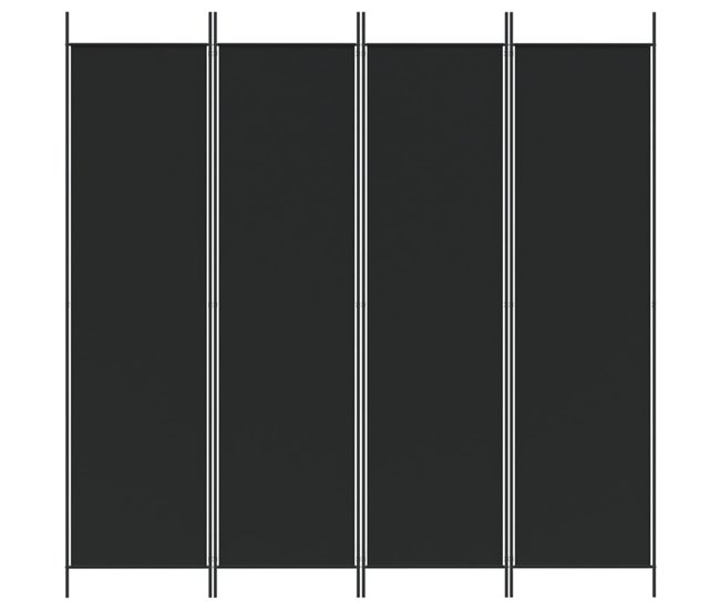 Biombo - Separador Divisor de 4 paneles Negro