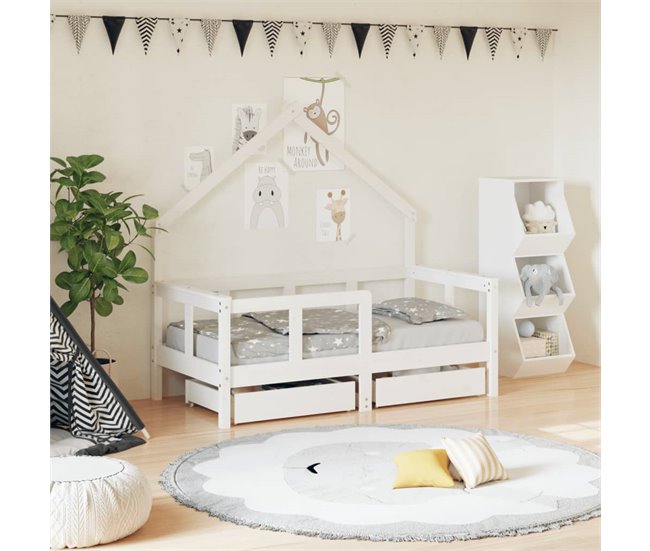 Estructura De Cama Infantil 146x75 Blanco