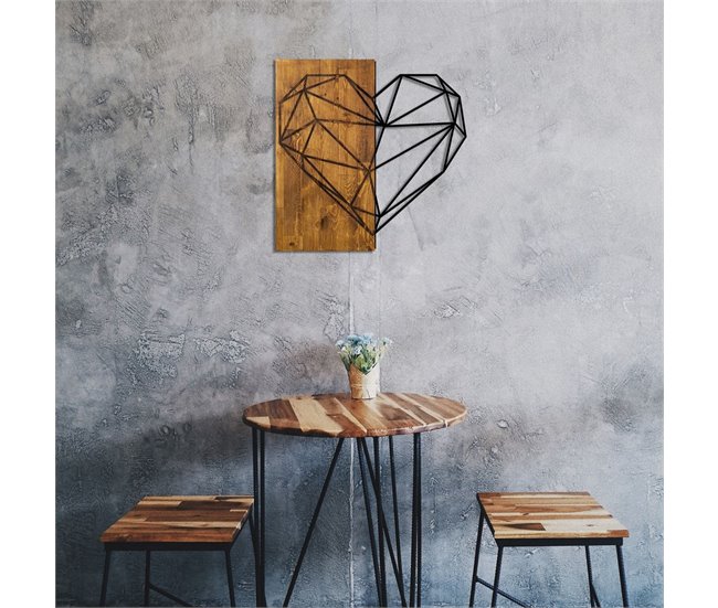 Placa deco WOOD HEART metal negro Negro