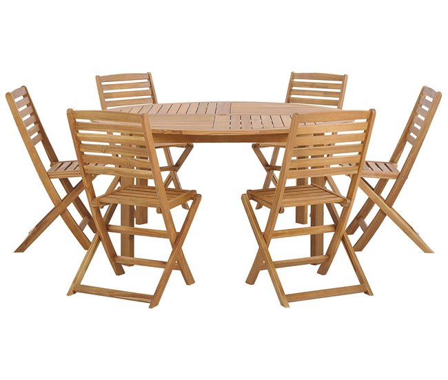 Beliani Conjunto de comedor TOLVE Marron