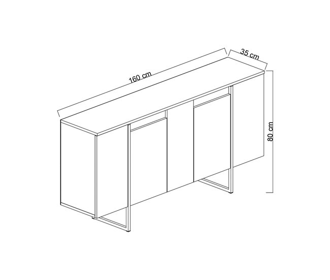 Aparador de salón Dgarzitt 160 Blanco