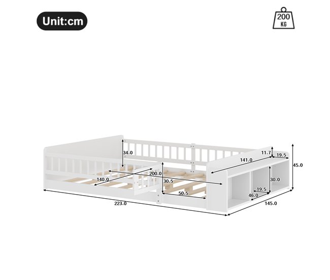 Camas infantil 145x223 Blanco