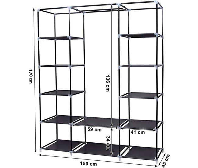 Armario Vestidor de Tela Nyana Home Marron