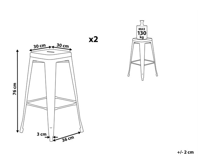 Beliani Silla de bar CABRILLO Negro